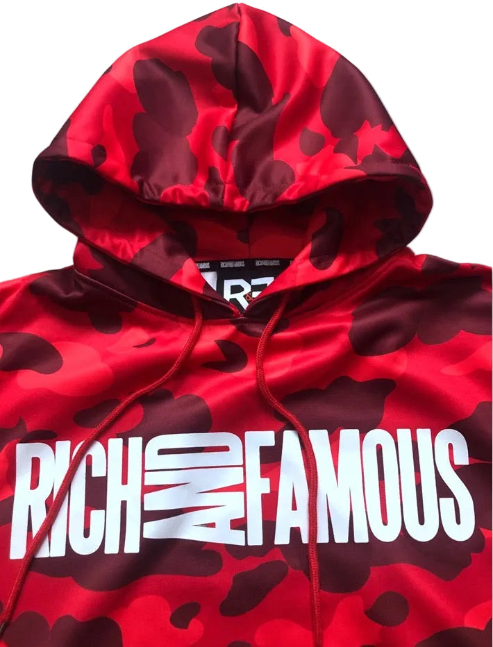 RED RICH&FAMOUS EXCLUSIVE CAMO HOODIES