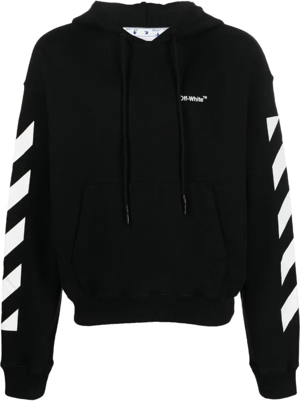 OFF WHITE DIAG HELVETICA OVER HOODIE BLACK / WHITE