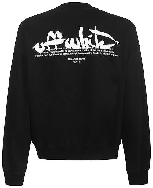 OFF WHITE PAINT SCRIPT SKATE CREW NECK BLACK WHITE